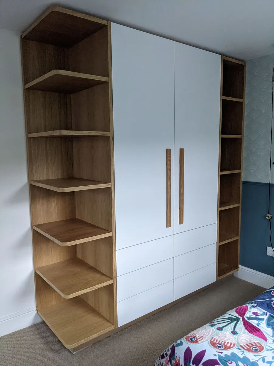 Oak shelving & cupboard