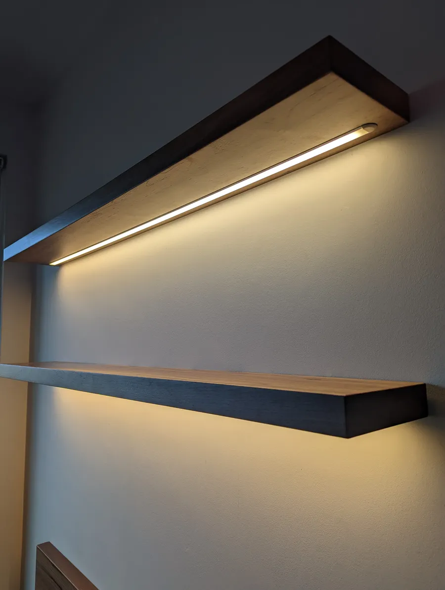 Floating desk & shelves