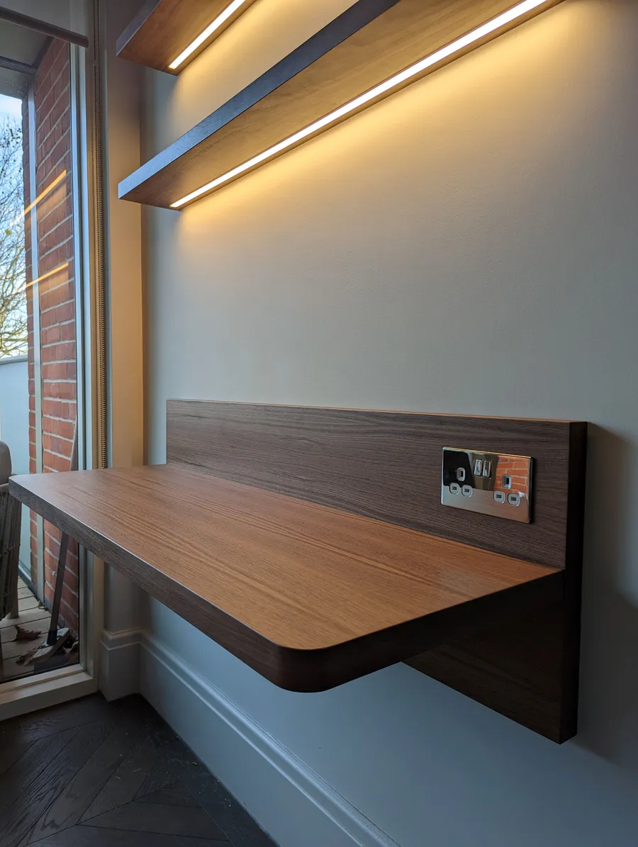 Floating desk & shelves