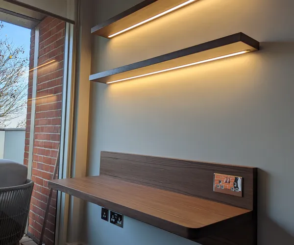 Floating desk & shelves