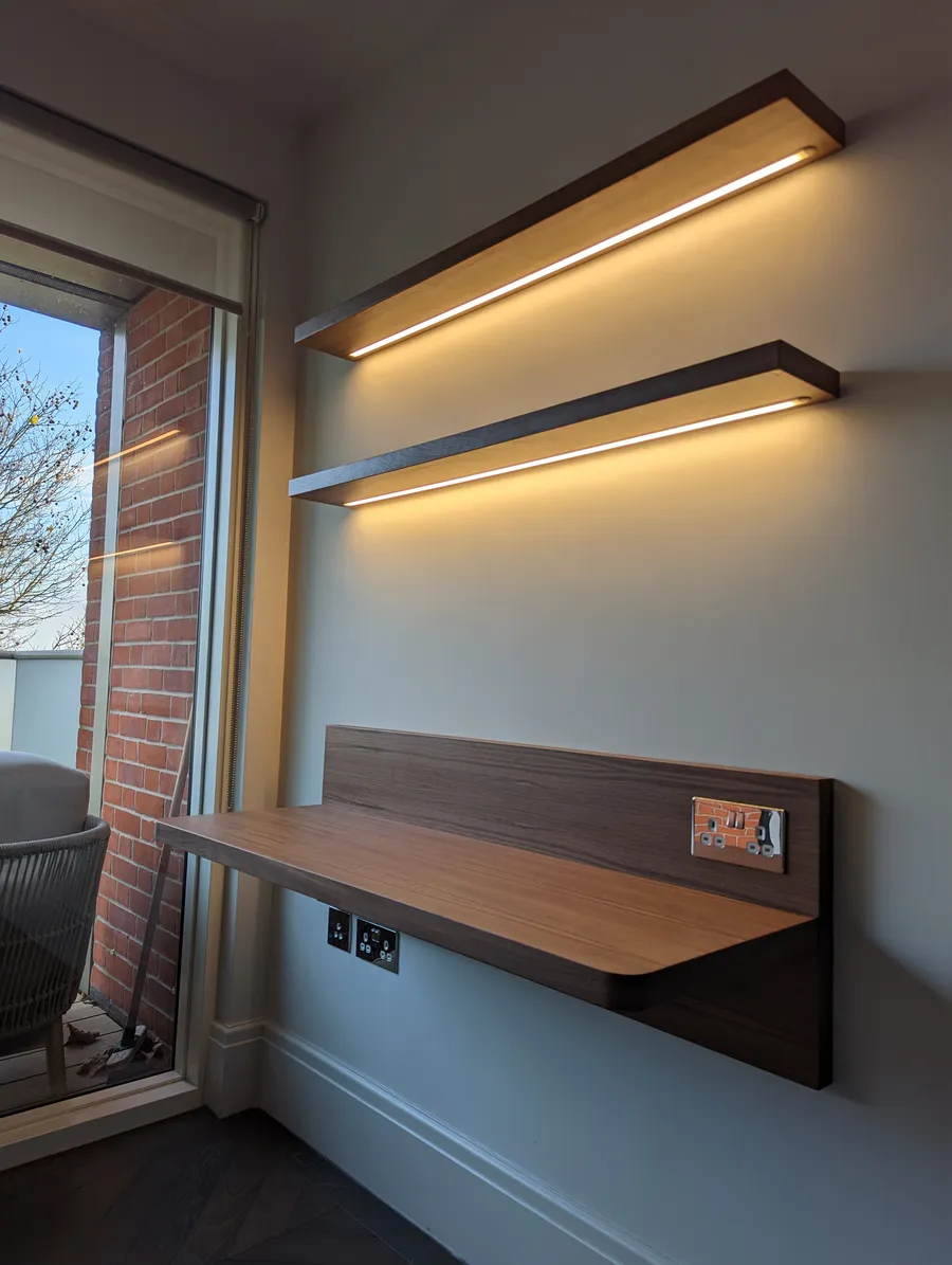 Floating desk & shelves