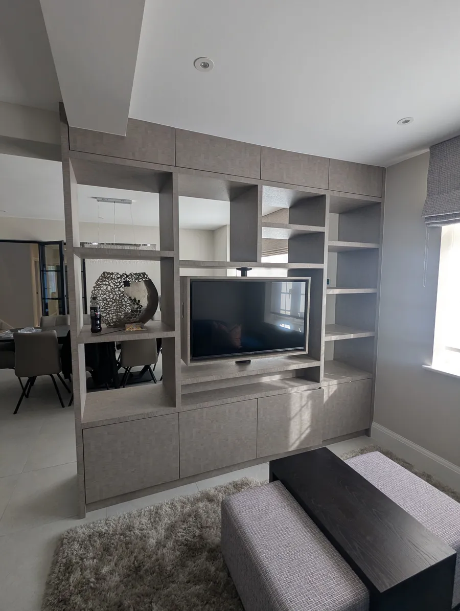 Display unit with swivel TV