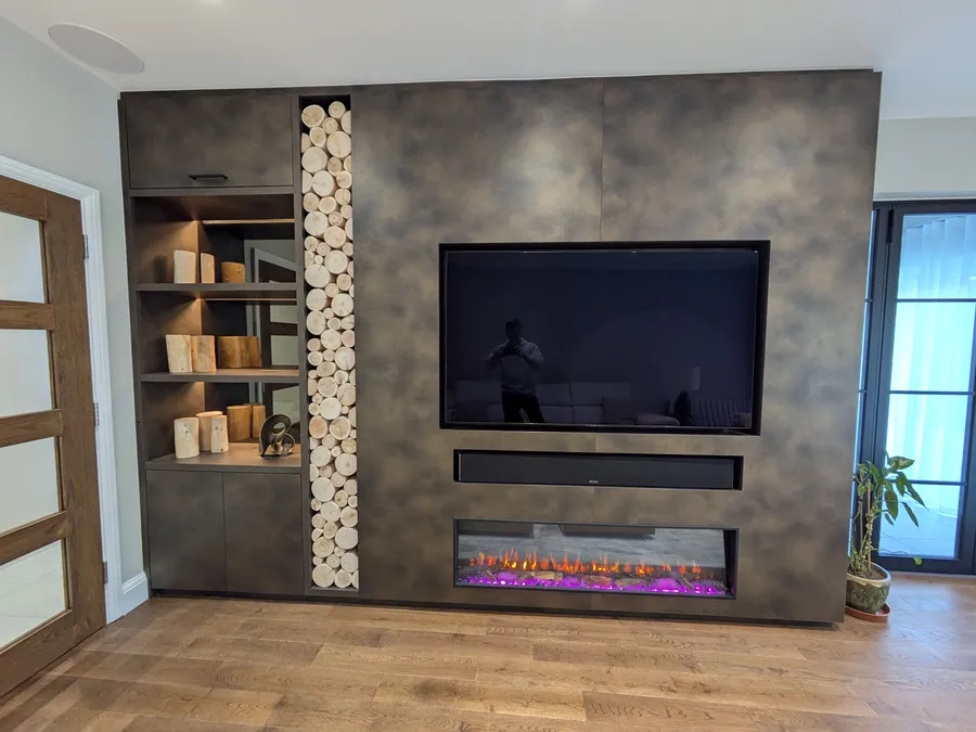 Media Unit & fireplace