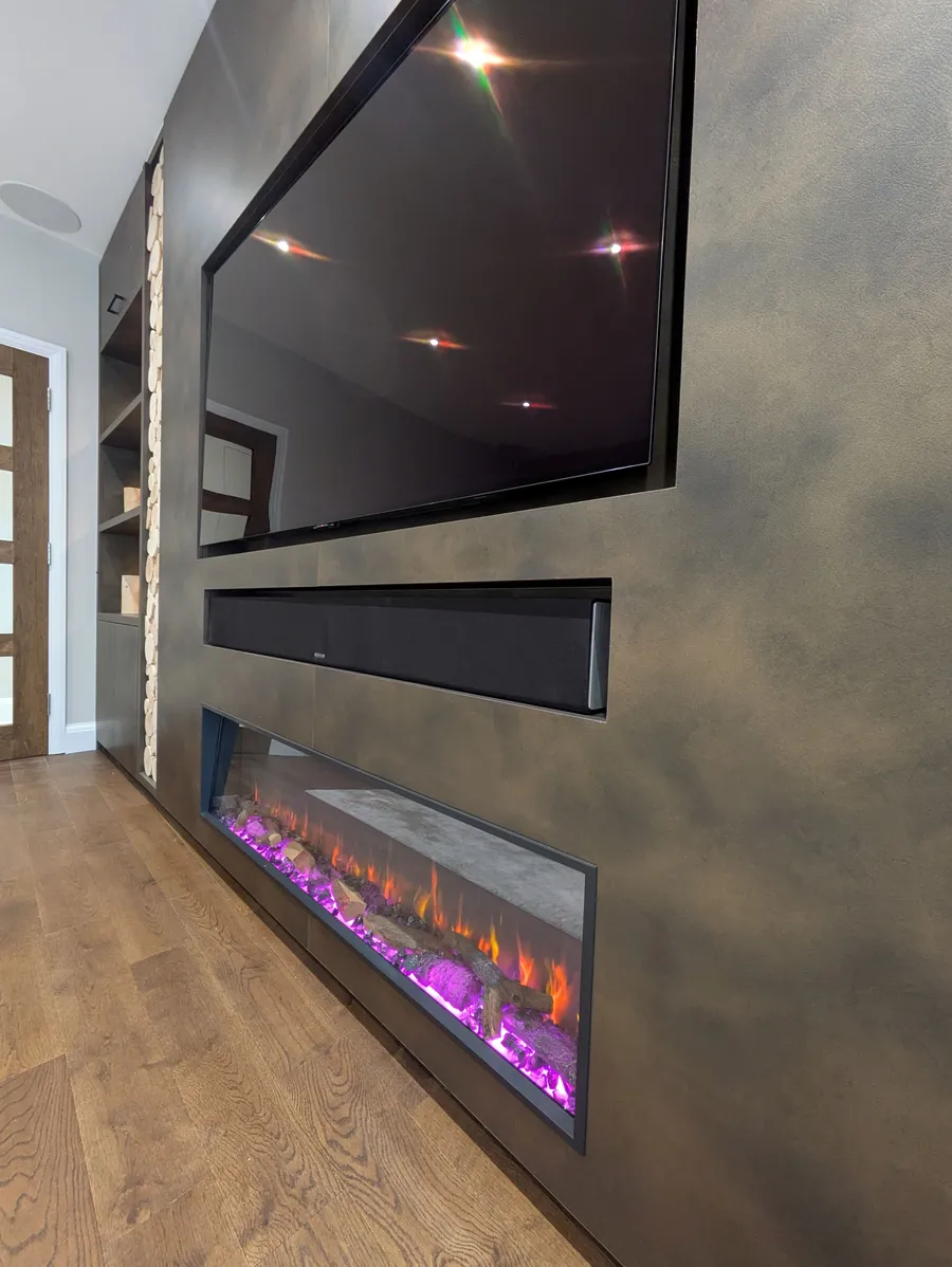 Media Unit & fireplace