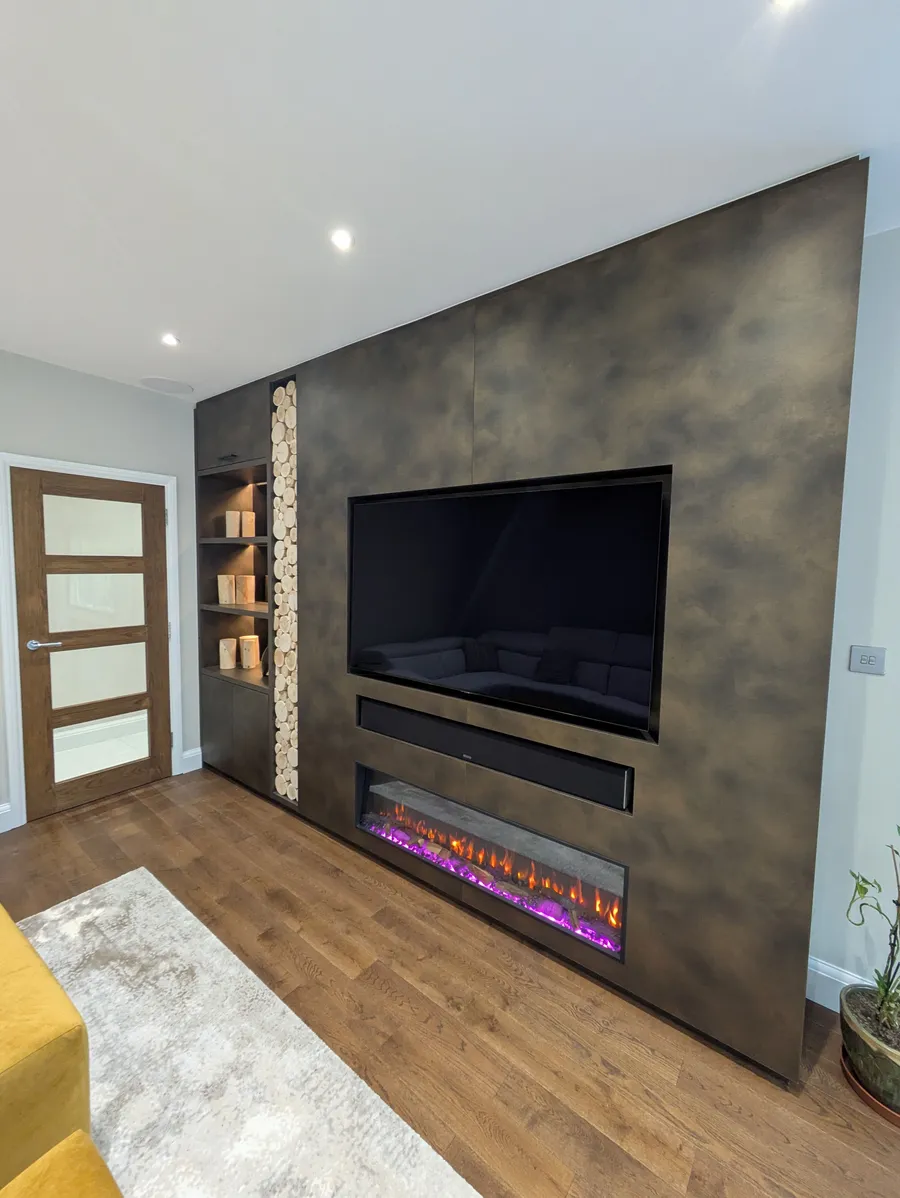 Media Unit & fireplace