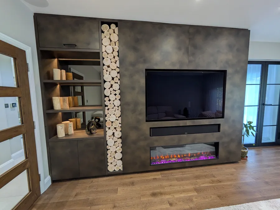 Media Unit & fireplace